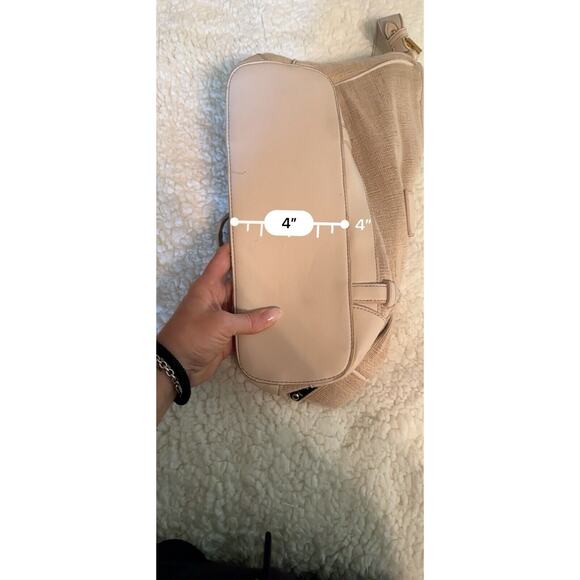 Vintage 90s Etienne Aigner Shoulder Bag Neutral Beige Textured Jute Barbiecore - Picture 14 of 16